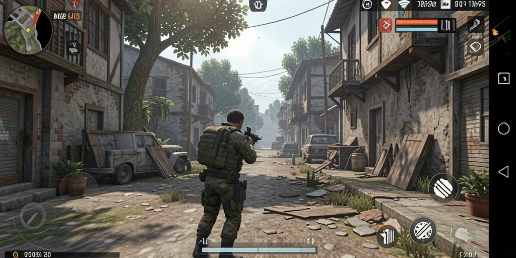 Screenshot menampilkan karakter utama dalam aksi.
